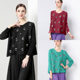 Miyake Hot Trade Loose and Versatile Three-dimensional Decorative Design Sense Folded Small Jacket Casual Long Sleeve Top Women