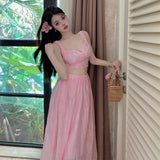 2025 Thai dopamine vitality sweet girl wears summer island beach skirt sweet and spicy style suit Sanya seaside vacation skirt