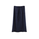 2025 THE MIND lace stitching skirt 2025 thirteen lines summer high waist thin A-shaped skirt 027AX