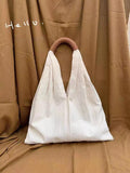 HULIANFU 2025 retro cotton and linen bag Harajuku literary and artistic shoulder canvas bag Mori large-capacity pleated shoulder handbag