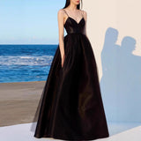 2025 Evening dress women  new temperament socialite catwalk black annual meeting host dress birthday party dress