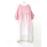 summer new pocket double opaque holiday wind gradual change of color loose and thin fairy dress women