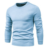 HULIANFU 2025 10-Color autumn and winter New Popular trade thickened sweater men's, crew neck slim-fitting men's sweater men's knitted sweater top
