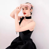 2025 Black segment black swan niche design evening dress waist thin elegant annual meeting host dress dress