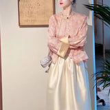 New Chinese-style improved Tang clothing, national style spring women's long skirt, spring and summer new exquisite and cold skirt A1228
