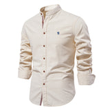 HULIANFU 2025 Spring and summer new trendy business shirt men's cotton and linen casual Japanese fashion solid color long-sleeved shirt men's beauty size