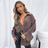 2025 autumn hot-selling new loose-fitting top women's fashion street photography Internet celebrity single-breasted cardigan long-sleeved top