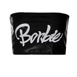 style  spring and summer new PU leather printing one-word collar sexy chest wrap vest Popular trade wholesale spot