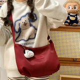 HULIANFU 2025 popular niche high-end pleated bag women's bag casual shoulder bag messenger bag fashionable street simple solid color bag