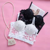 women's clothing popular solid color butterfly mesh sexy suspender small vest women's corset fishbone tube top underwear