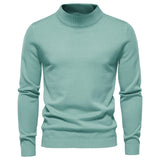 HULIANFU 2025 Autumn and winter New Popular trade thickened warm sweater men's, medium collar slim men's sweater men's multi-color knitted sweater
