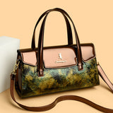 2025 bag women's popular new fashion inkjet printing handbag simple temperament retro large-capacity shoulder bag