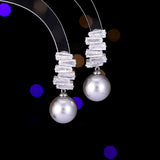 2025 New  retro fashion earrings women's light luxury niche high-end super personalized design flash zircon pearl earrings