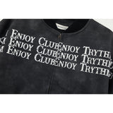 27237 n retro popular autumn and winter men's old logo letter trend men's and women's leather jacket
