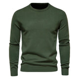 HULIANFU 2025 10-Color autumn and winter New Popular trade thickened sweater men's, crew neck slim-fitting men's sweater men's knitted sweater top