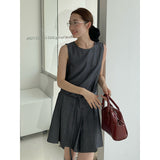 2025 THE MIND linen tencel vest dress 2025 summer new short skirt 031AX (with belt bag)