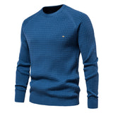 HULIANFU 2025 Popularan code New Popular trade popular autumn and winter new cotton sweater men's solid color primed plaid pullover knitted sweater men's
