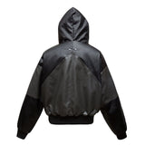 A79B n retro popular winter trend coat splicing color matching thickened men's thermal hooded seat mountain carving cotton suit