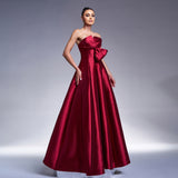 2025 high-end temperament elegant waist wrap chest collar long banquet evening dress bridesmaid dress