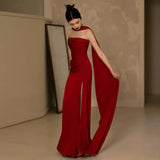 2025 simple light wedding dress bridal high-end satin tube top temperament white fishtail dress dress welcome out yarn