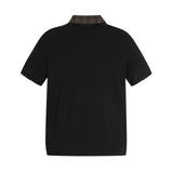 0245 n street tide deconstruction lapel splicing design men's street senior sense fit version polo short-sleeved T-shirt