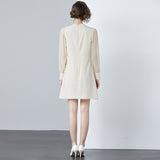 New Chinese style embroidered dress women's popular spring clothes new buckle chiffon splicing improved cheongsam skirt
