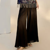New Chinese style new national style ultra loose split design wide leg pants popular summer fashion trousers women M4120