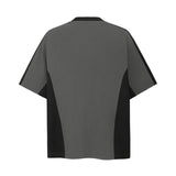 8542 n street retro neutral versatile stitching high-end embroidery design men's slightly loose short-sleeved T-shirt