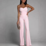 HULIANFU Cross-border spring and summer new women's clothing, Popularan, 2025n Popular trade,  new sexy slim tube top straight jumpsuit