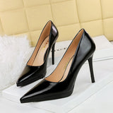 2025 3255-7  style banquet high heels thin heel super high heel waterproof table shallow mouth pointed single shoes women's shoes high heels