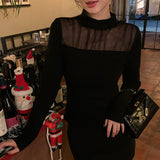 2025 popular winter new temperament stand-up collar mesh bottoming shirt women's versatile and thin top tide 89251