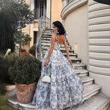 HULIANFU Cross-border new spring and summer off-the-shoulder 2025 women's clothing fashion organza fairy gas long temperament evening dress dress