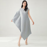 2025 Spring and summer fashion women's clothing Popular trade pleated dress new irregular fashion temperament elegant dress long dress Popular style