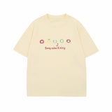 1243 n gender-neutral summer street tide fun cartoon simple design loose men's crew neck short-sleeved T-shirt