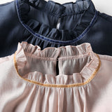 2025 Breathing Fabric~ Tencel Shirt Women's Clothing  Summer New Waist Lace-Up Bubble Sleeve Short Sleeve Top