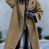 HULIANFU popular spring new 2025 New women's clothing  casual long solid color warm woolen coat coat