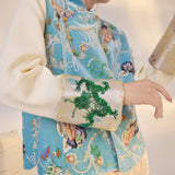 New Chinese style satin flower embroidery sequined vest loose slim temperament high-end top women M3020