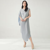 2025 Spring and summer fashion women's clothing Popular trade pleated dress new irregular fashion temperament elegant dress long dress Popular style
