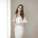 2025 Daily White Waist Fishtail Slim Fit Light Wedding Dress Wedding Bridesmaid Dress Banquet Host