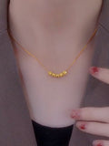 Wufu Linmen Transfer Bead Necklace Women's  New Trendy Temperament High Sense Niche Light Luxury Clavicle Chain Titanium Steel