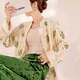 New Chinese high-end buckle design shirt women's  spring national style mulberry silk bead embroidered top MZ077