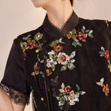 National Style Embroidered High-end Vest Summer  New Chinese Light Luxury Lace Design Vest Women N3063