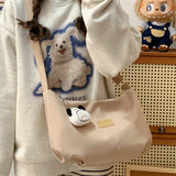 HULIANFU 2025 popular niche high-end pleated bag women's bag casual shoulder bag messenger bag fashionable street simple solid color bag