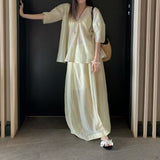 2025 spring and summer new new Chinese bat sleeves, a variety of ways to wear large skirts, elegant and thin holiday long skirts