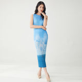2025 Women's temperament high-end  dress summer new medium and long one-step skirt sleeveless thin straight skirt