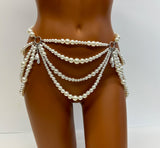 2025 LH4724  new waist chain pure desire sexy accessories, body chain imitation pearl hollow multi-layer fringed waist chain