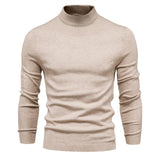 HULIANFU 2025 Autumn and winter New Popular trade thickened warm sweater men's, medium collar slim men's sweater men's multi-color knitted sweater