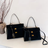 2025 Bag popular new fashionable large-capacity commuter tote bag soft leather texture handbag matte splicing shoulder bag