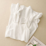 Cotton and linen suspender skirt women's summer thin  summer new fashionable white simple suspender dress bottoming skirt