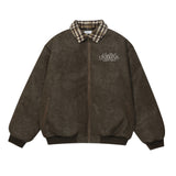 CT237 n retro popular autumn and winter trend embroidered logo thickened warm men's and women's cotton jacket jacket